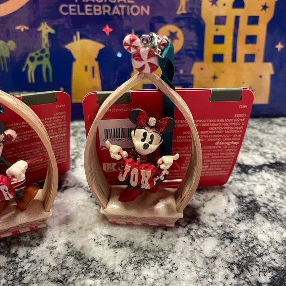 Disney Sketchbook Mickey Cheer and Minnie Joy New Ornaments